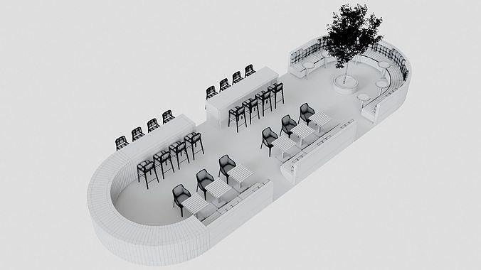 Food Court 3 3D model 6