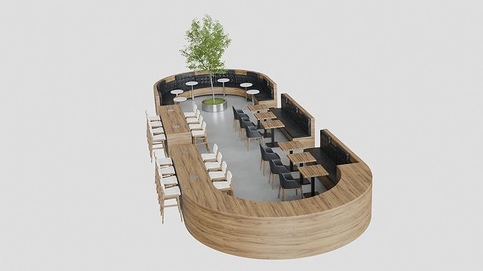 Food Court 3 3D model 7