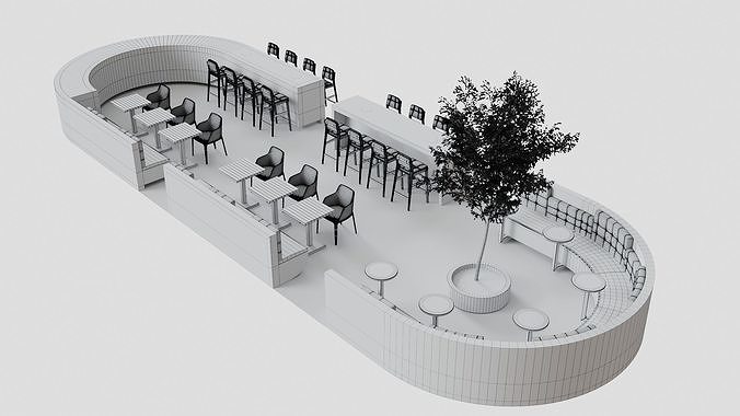 Food Court 3 3D model 2