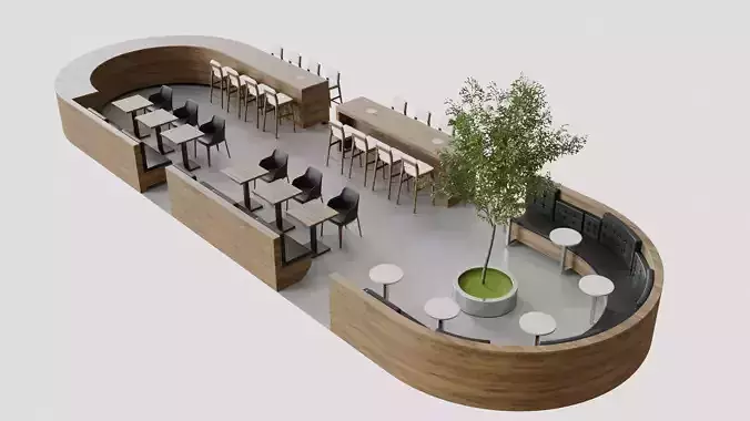 Food Court 3 3D model