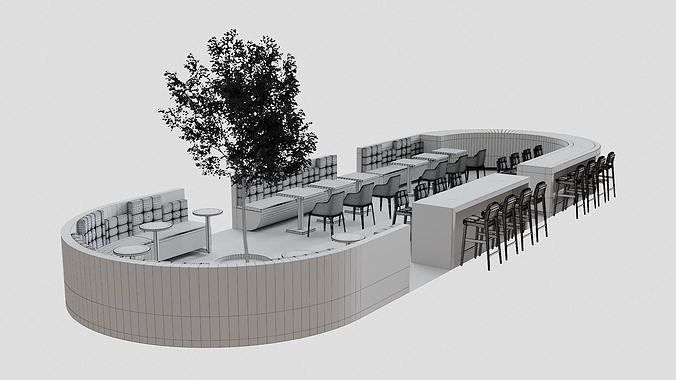 Food Court 3 3D model 4