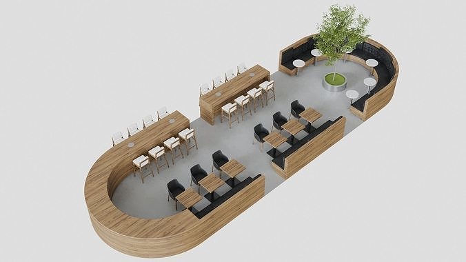Food Court 3 3D model 5