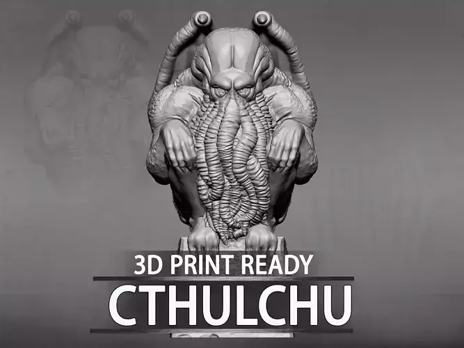 Cthulhu statue ready 3D model