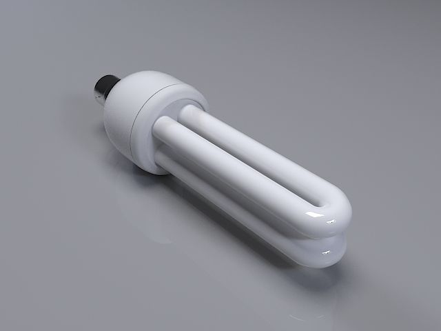 Compact Fluorescent CFL Bulb Style  3D mode  Low-poly 3D model_2