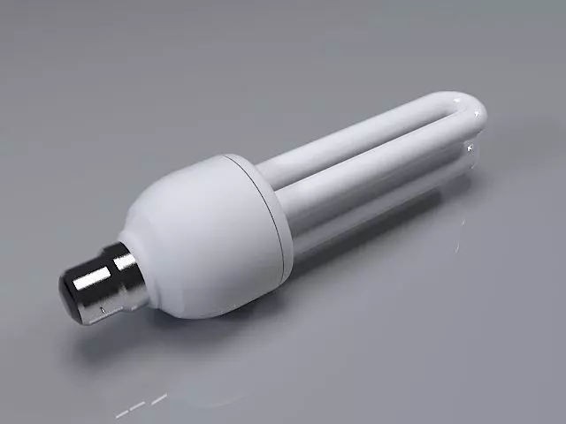 Compact Fluorescent CFL Bulb Style  3D mode  Low-poly 3D model_0