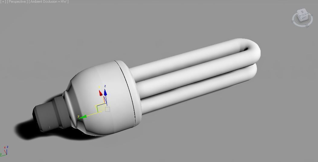 Compact Fluorescent CFL Bulb Style  3D mode  Low-poly 3D model_4