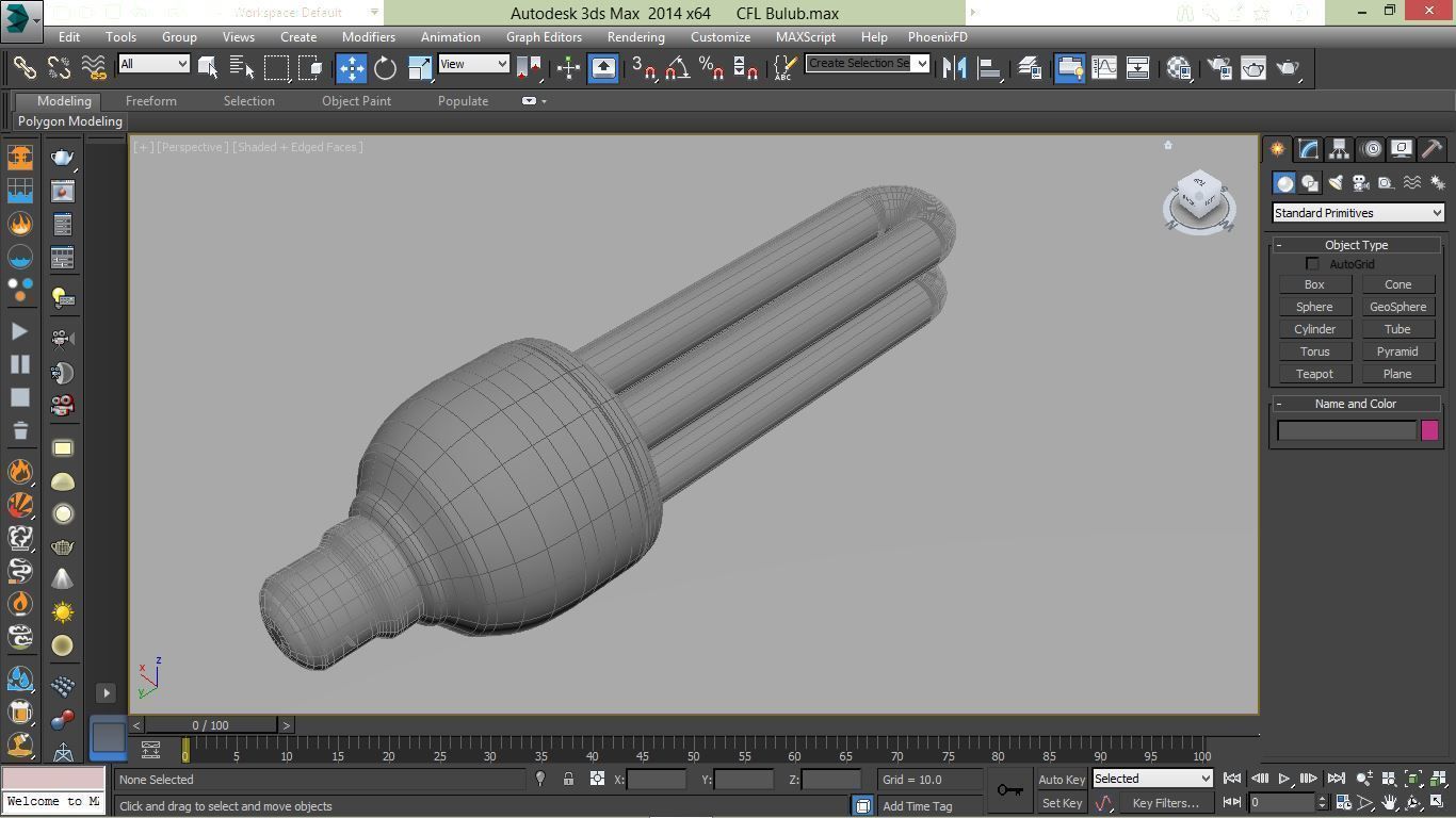 Compact Fluorescent CFL Bulb Style  3D mode  Low-poly 3D model_5