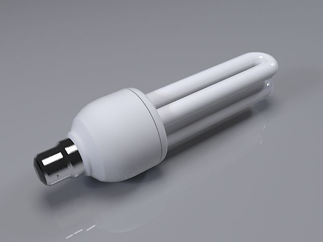 Compact Fluorescent CFL Bulb Style  3D mode  Low-poly 3D model_8