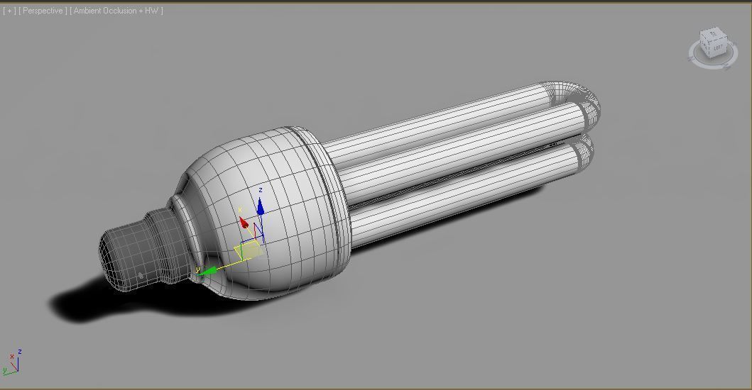 Compact Fluorescent CFL Bulb Style  3D mode  Low-poly 3D model_3