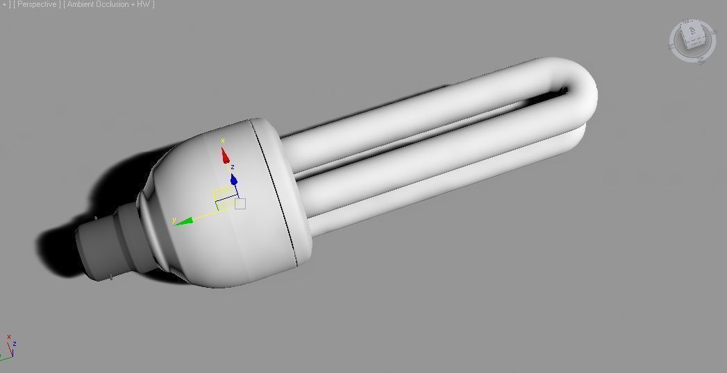 Compact Fluorescent CFL Bulb Style  3D mode  Low-poly 3D model_1