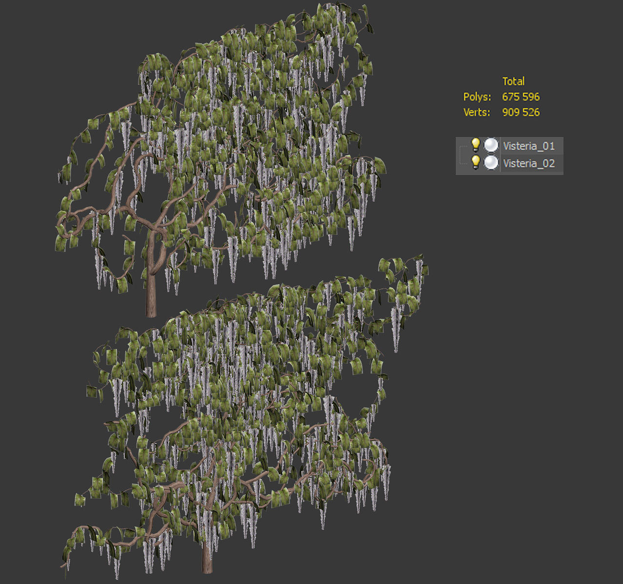 Wisteria for walls 3D model_3