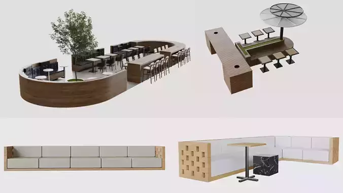 Food Court Pack 3D Model Collection
