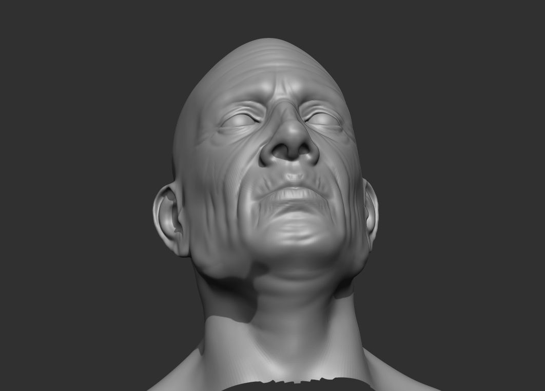 Old Male Head Realistic Base Mesh 3D Model 3D model_12