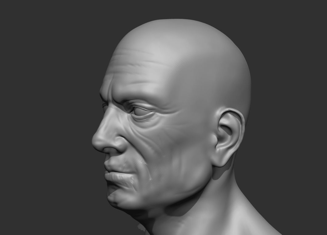 Old Male Head Realistic Base Mesh 3D Model 3D model_16