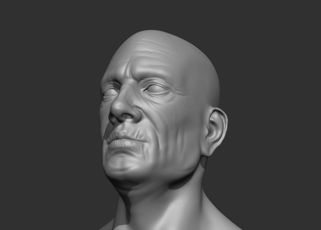 Old Male Head Realistic Base Mesh 3D Model 3D model_11