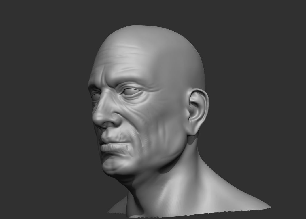 Old Male Head Realistic Base Mesh 3D Model 3D model_4