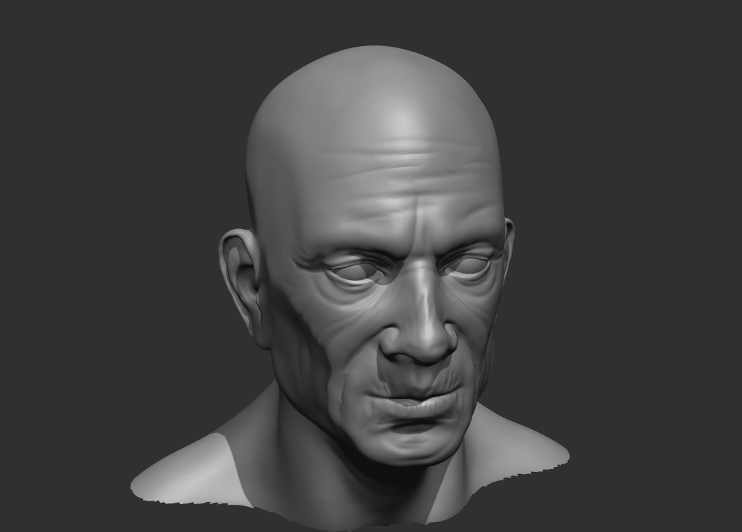 Old Male Head Realistic Base Mesh 3D Model 3D model_20