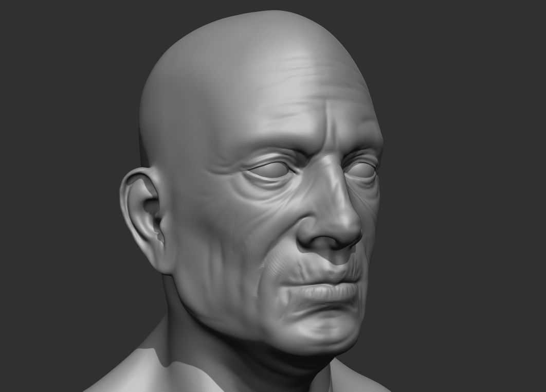 Old Male Head Realistic Base Mesh 3D Model 3D model_9