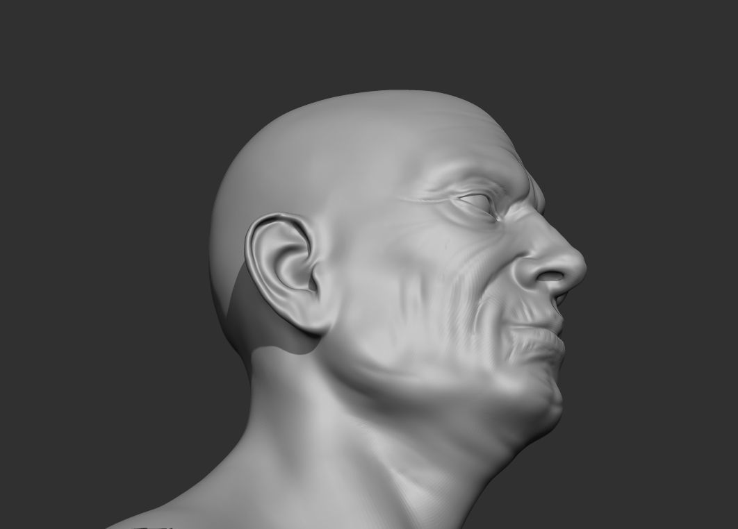 Old Male Head Realistic Base Mesh 3D Model 3D model_18