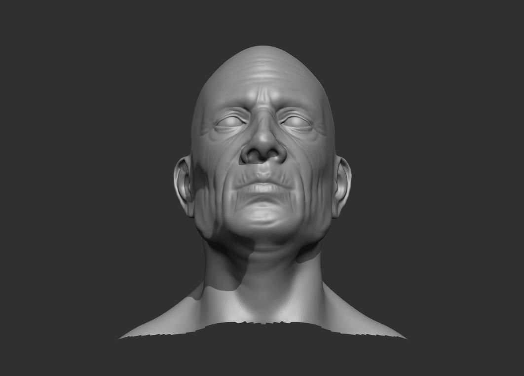 Old Male Head Realistic Base Mesh 3D Model 3D model_3