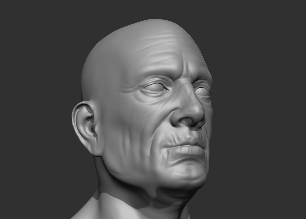 Old Male Head Realistic Base Mesh 3D Model 3D model_15
