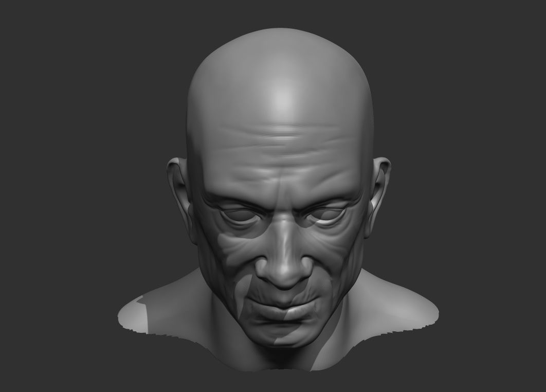 Old Male Head Realistic Base Mesh 3D Model 3D model_14
