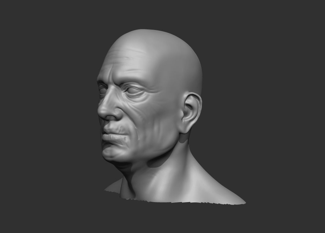 Old Male Head Realistic Base Mesh 3D Model 3D model_7