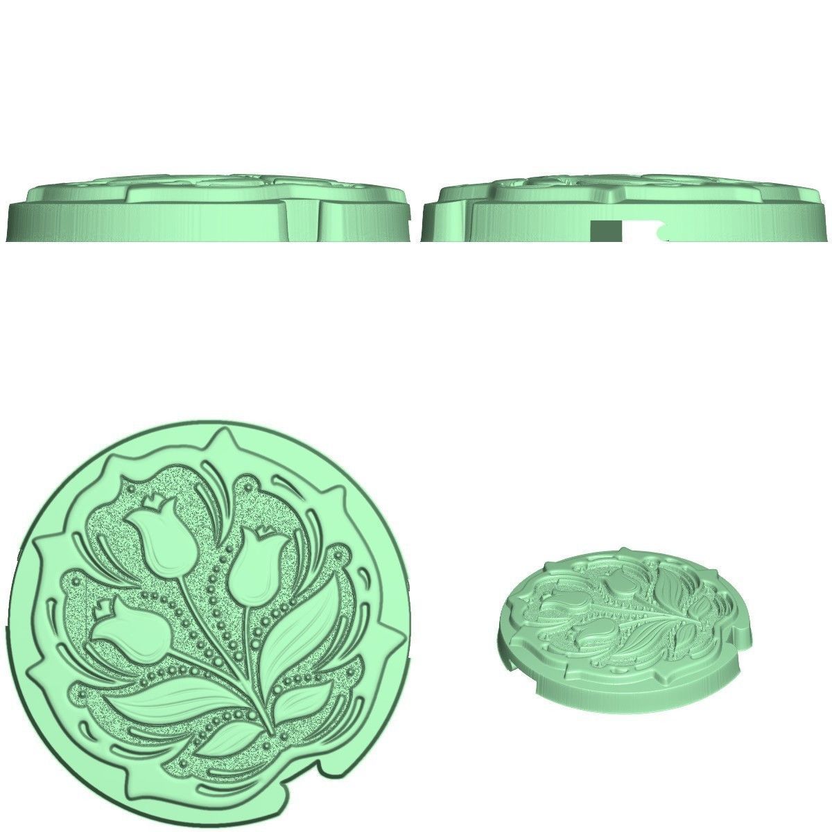 Gift Box Wooden with 5 different covers 3D model_8