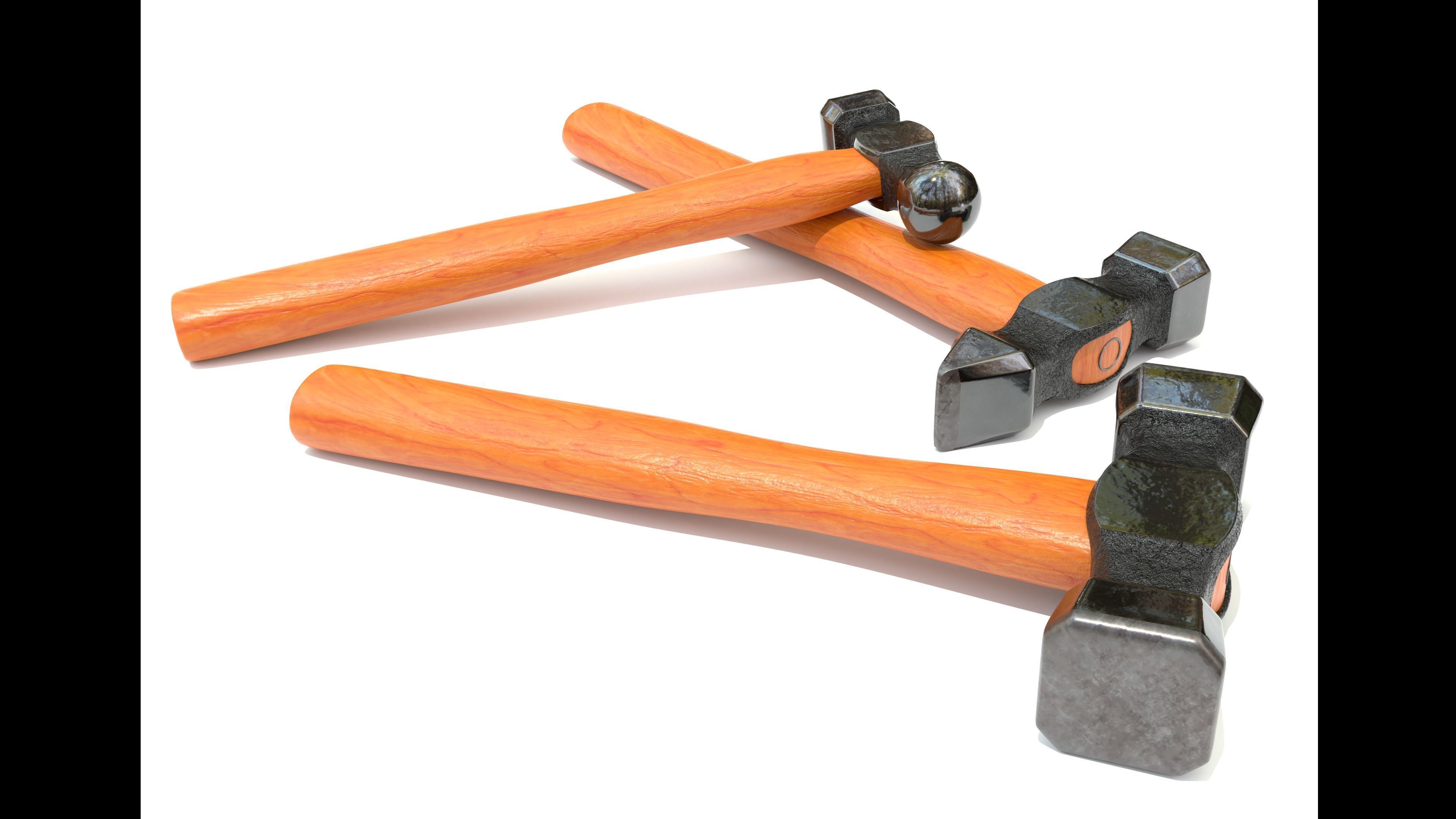 Forging hammer pack Low-poly 3D model_4