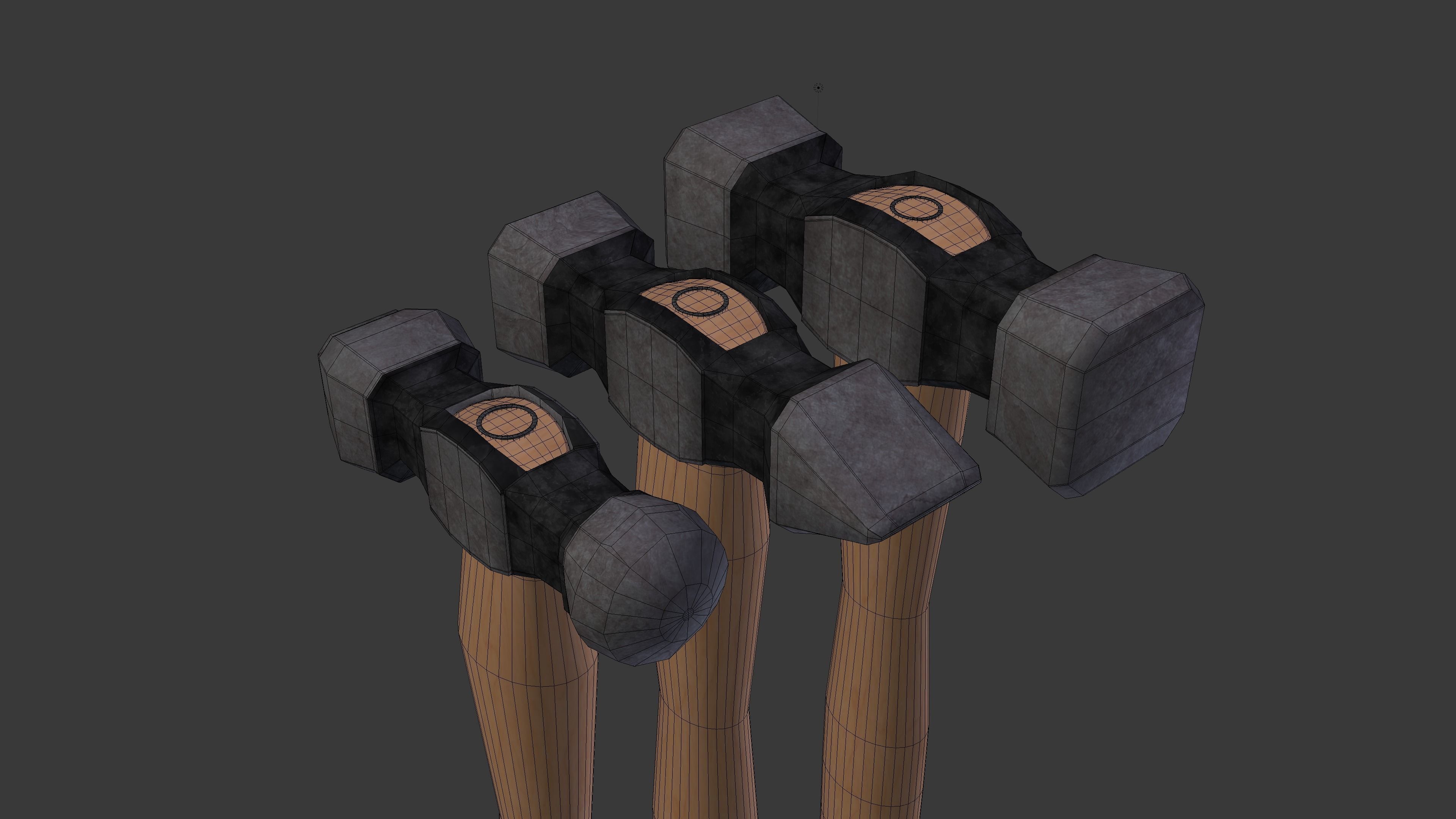 Forging hammer pack Low-poly 3D model_8