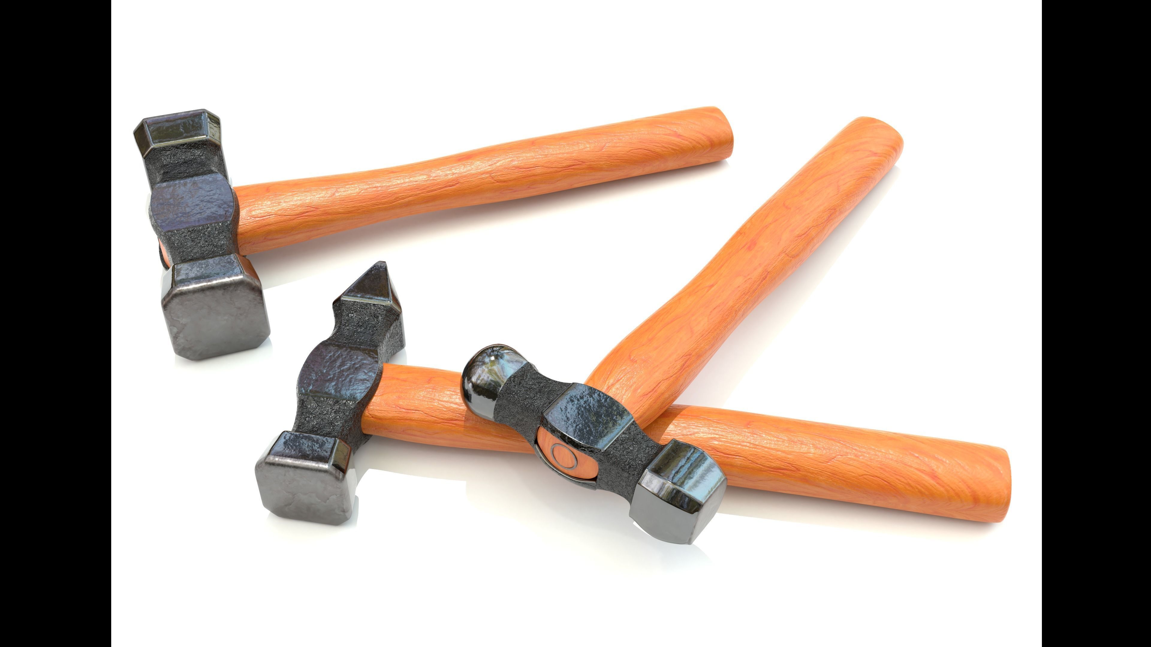 Forging hammer pack Low-poly 3D model_20