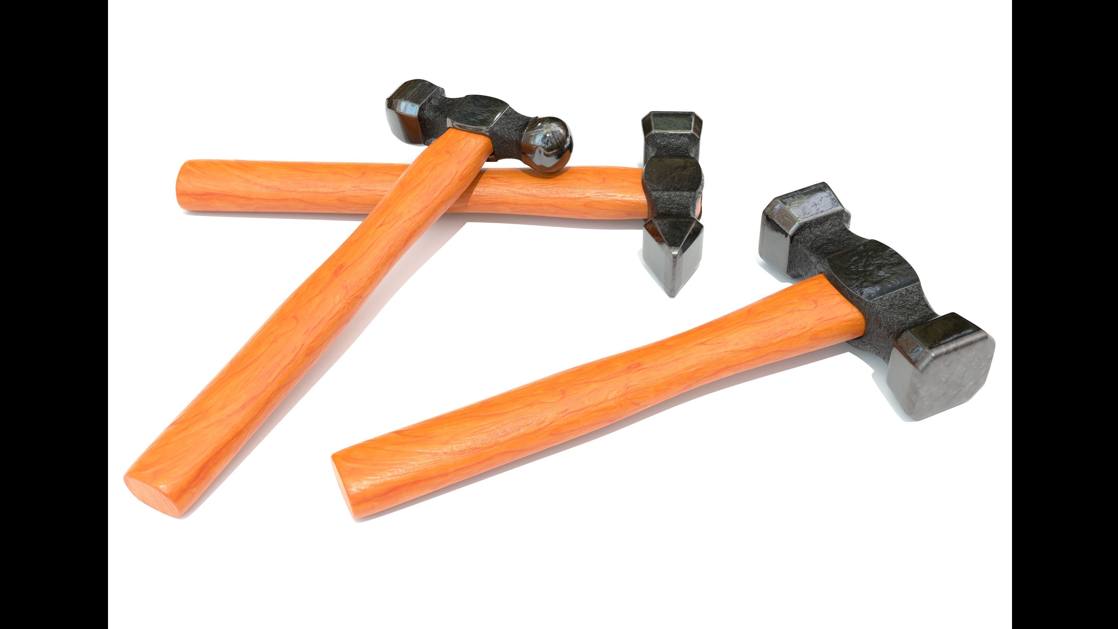 Forging hammer pack Low-poly 3D model_5