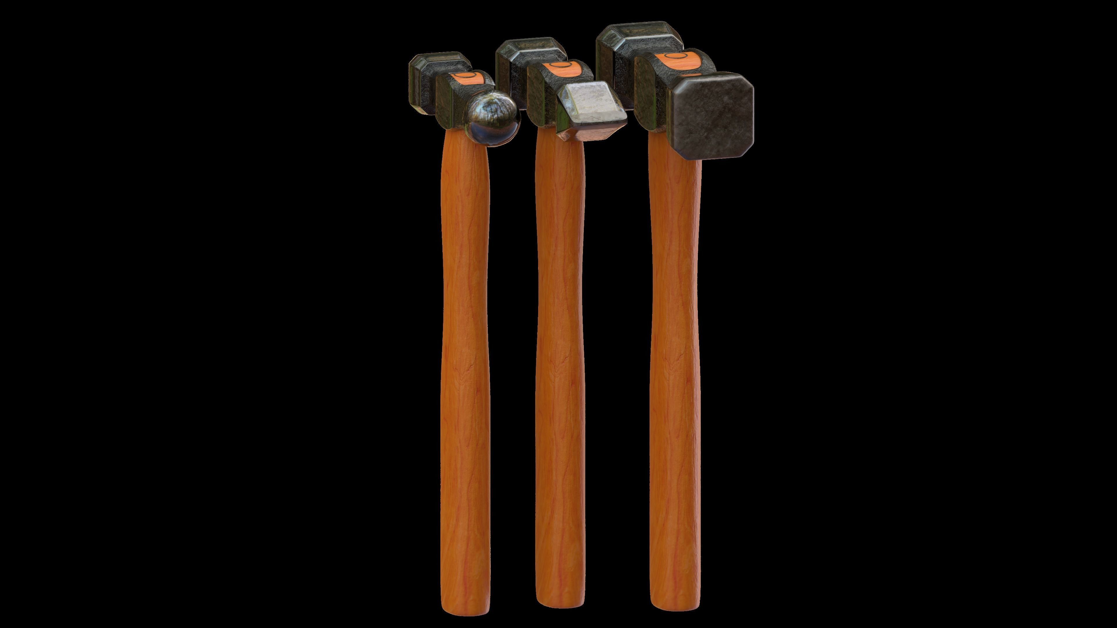 Forging hammer pack Low-poly 3D model_17