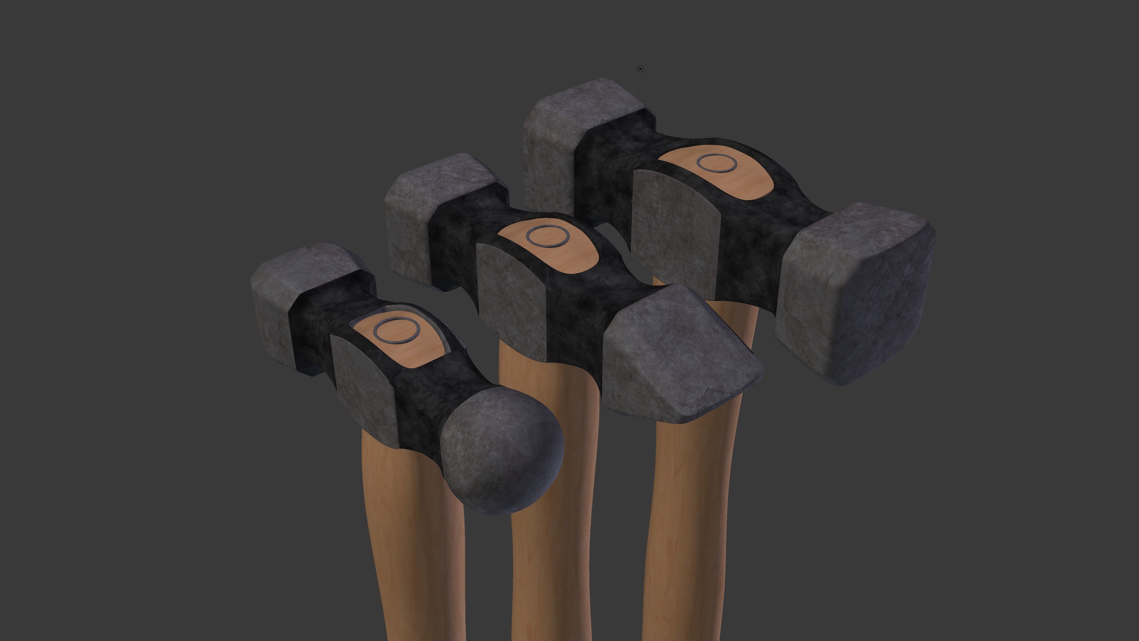 Forging hammer pack Low-poly 3D model_7