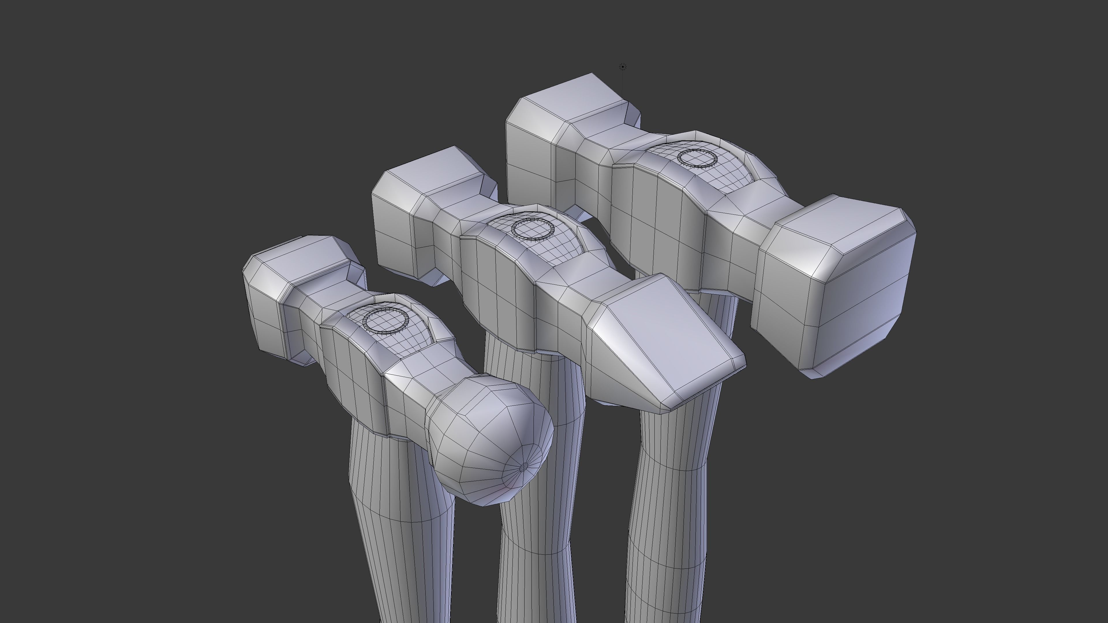 Forging hammer pack Low-poly 3D model_9