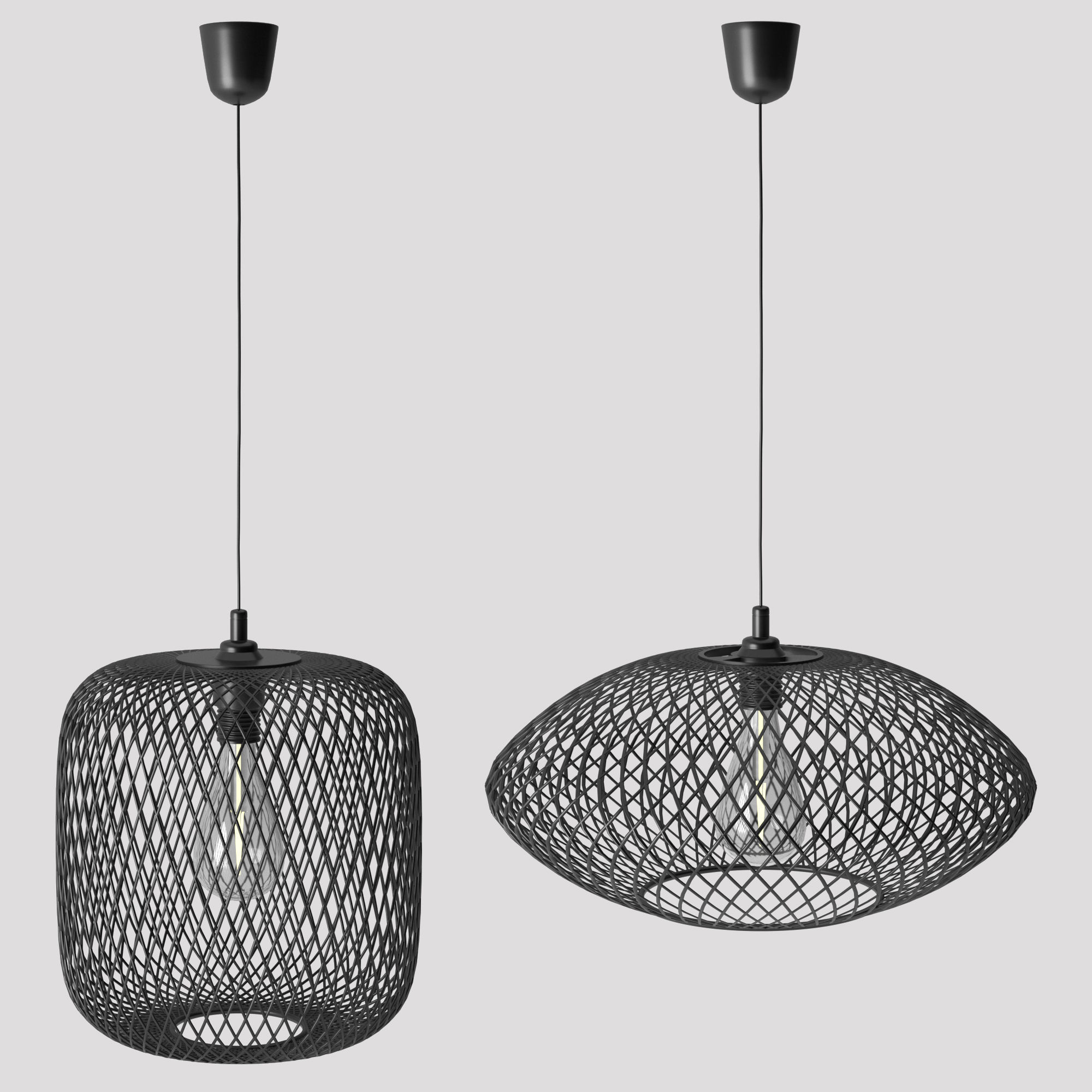 LUFTMASSA pendant light made of wire mesh 3D model_1