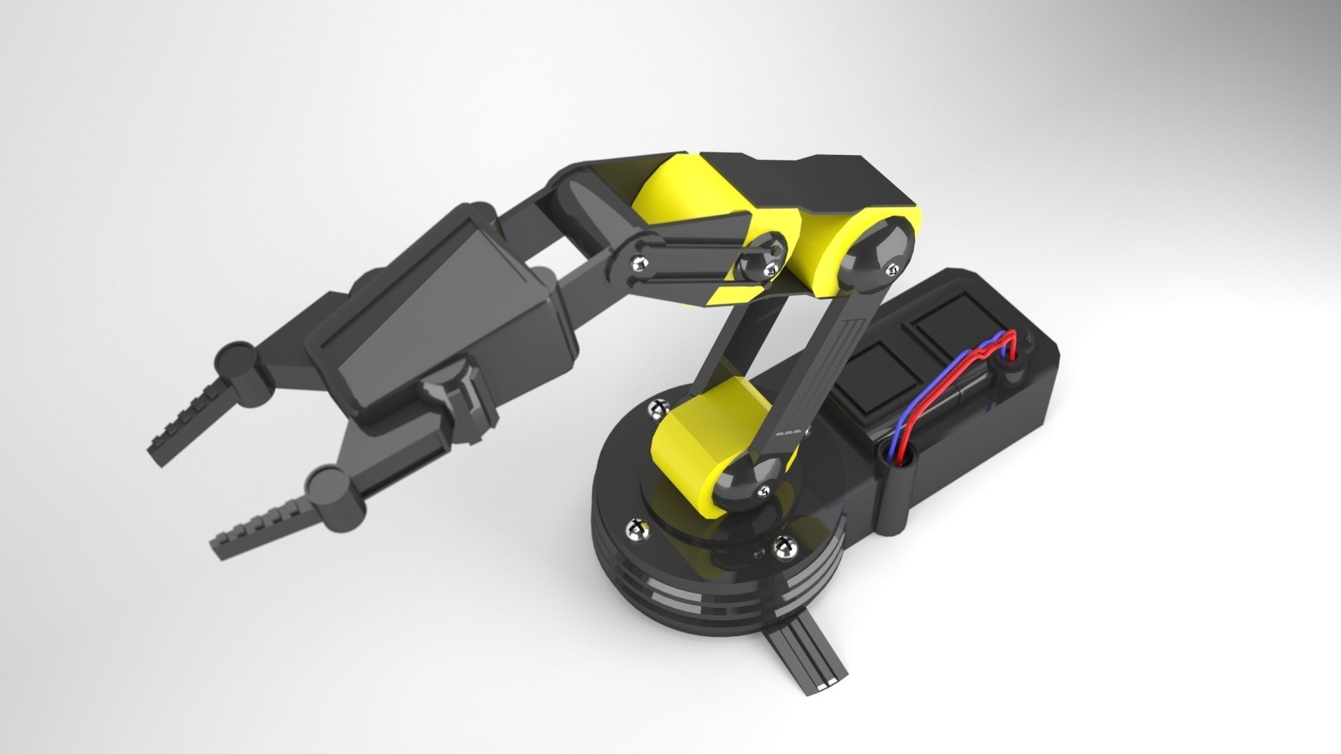 Simple Robot Low Poly Free 3D model_1