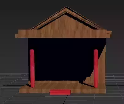 Rural hut wooden house