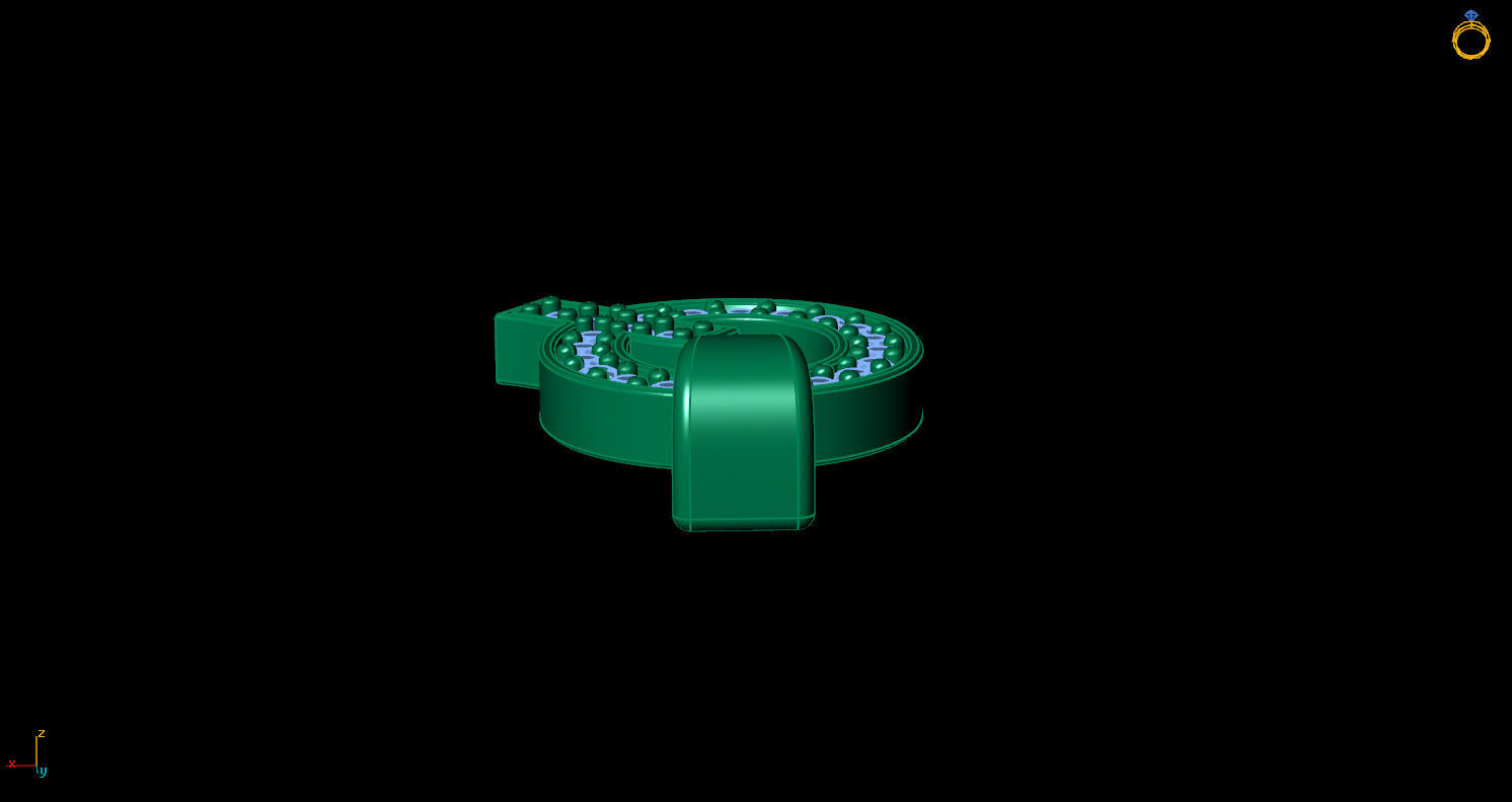 Pendant Q letter 3D print model_7