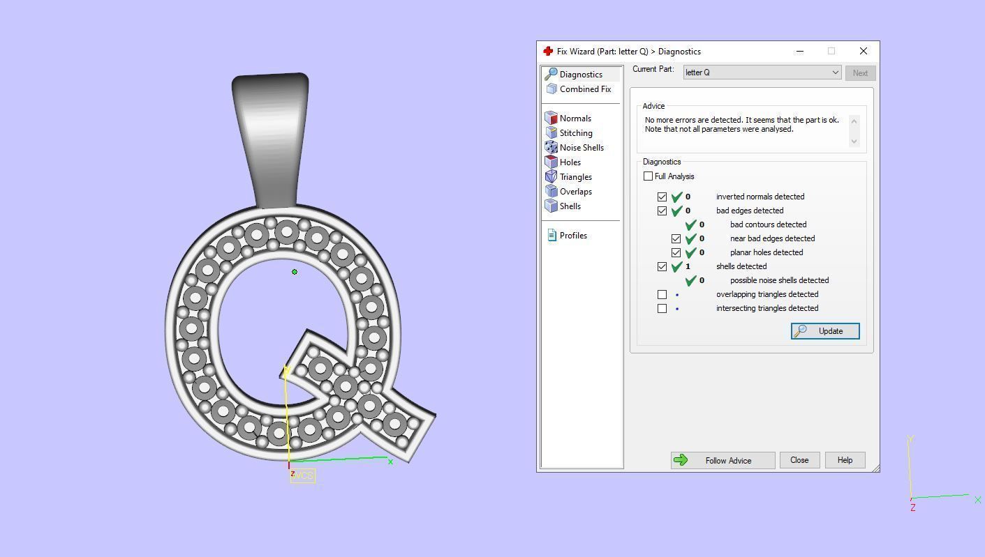 Pendant Q letter 3D print model_13