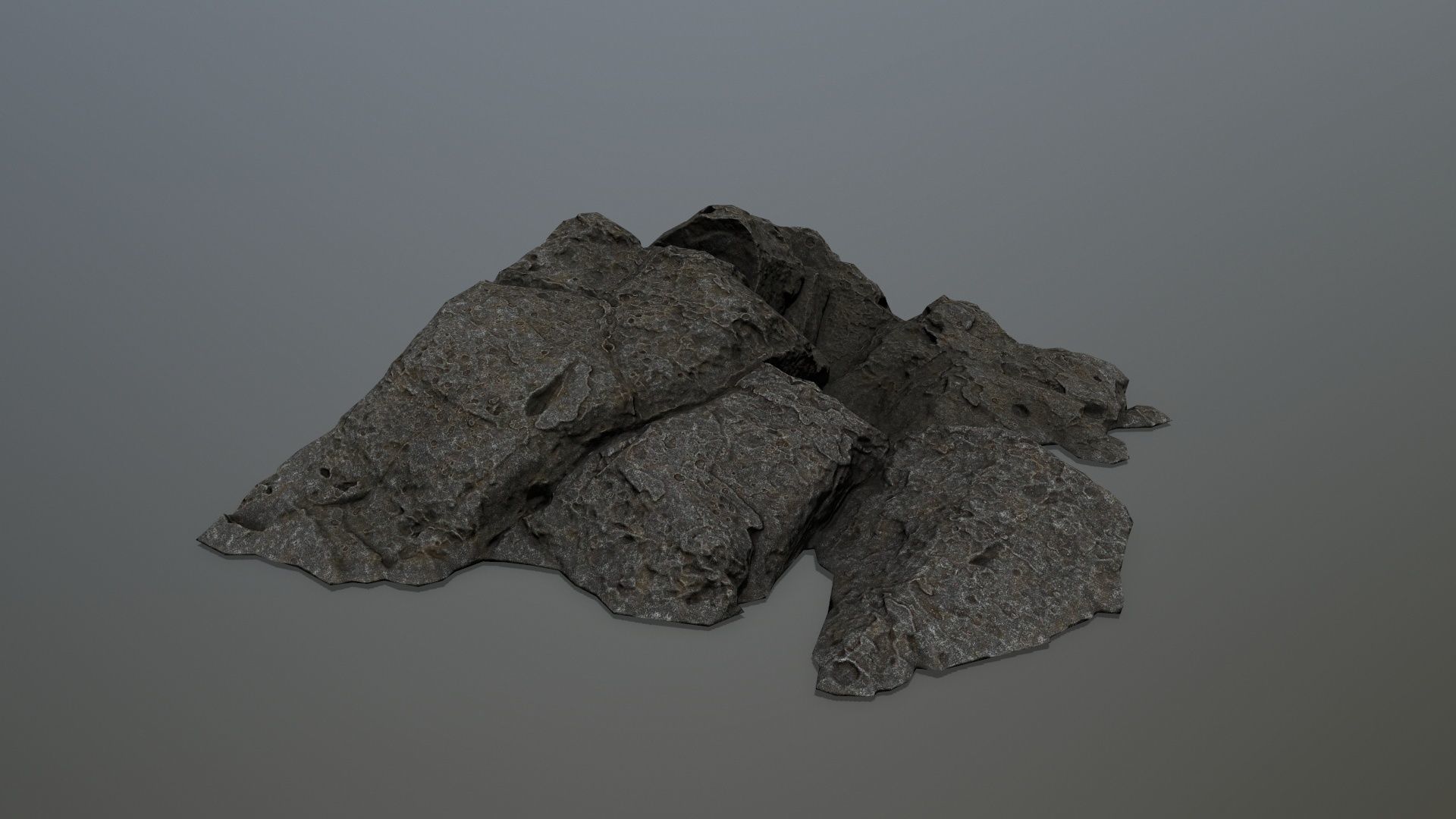 cliff rock set 4 Low-poly 3D model_8