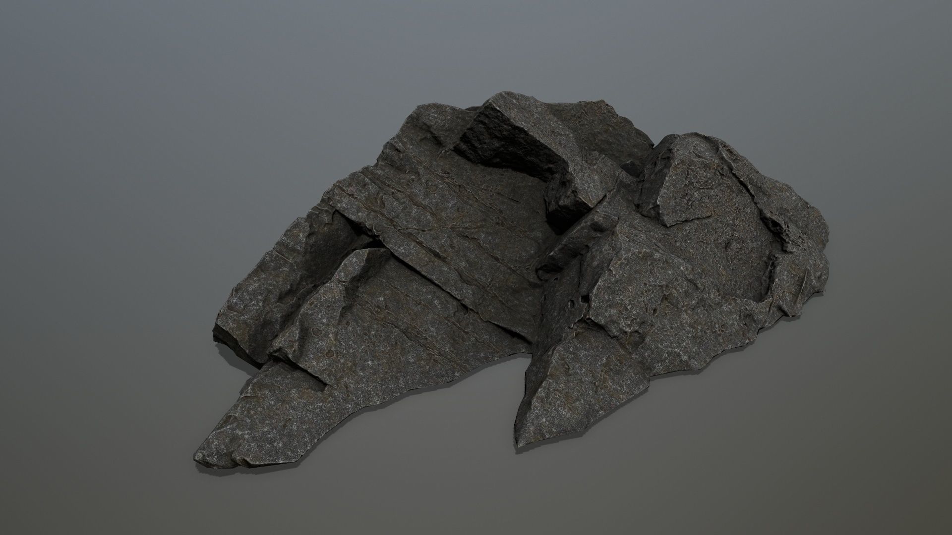 cliff rock set 4 Low-poly 3D model_13