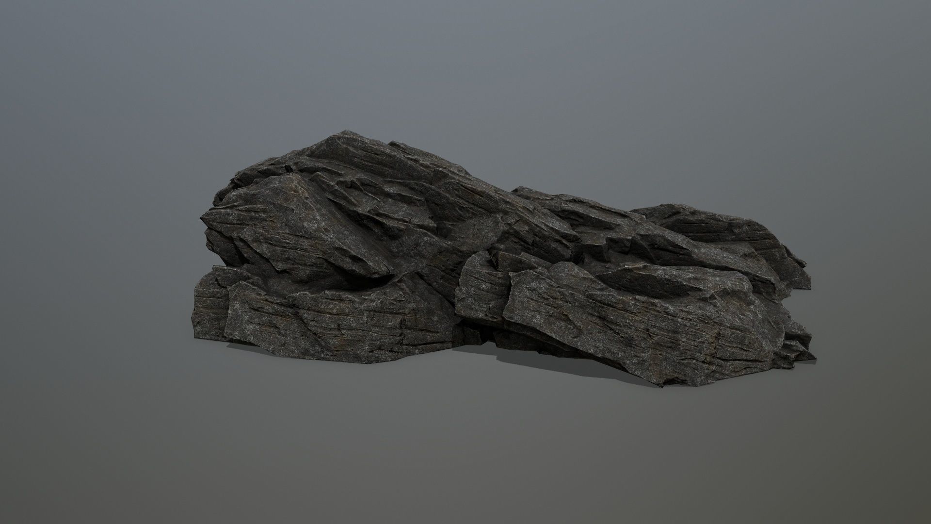 cliff rock set 4 Low-poly 3D model_3