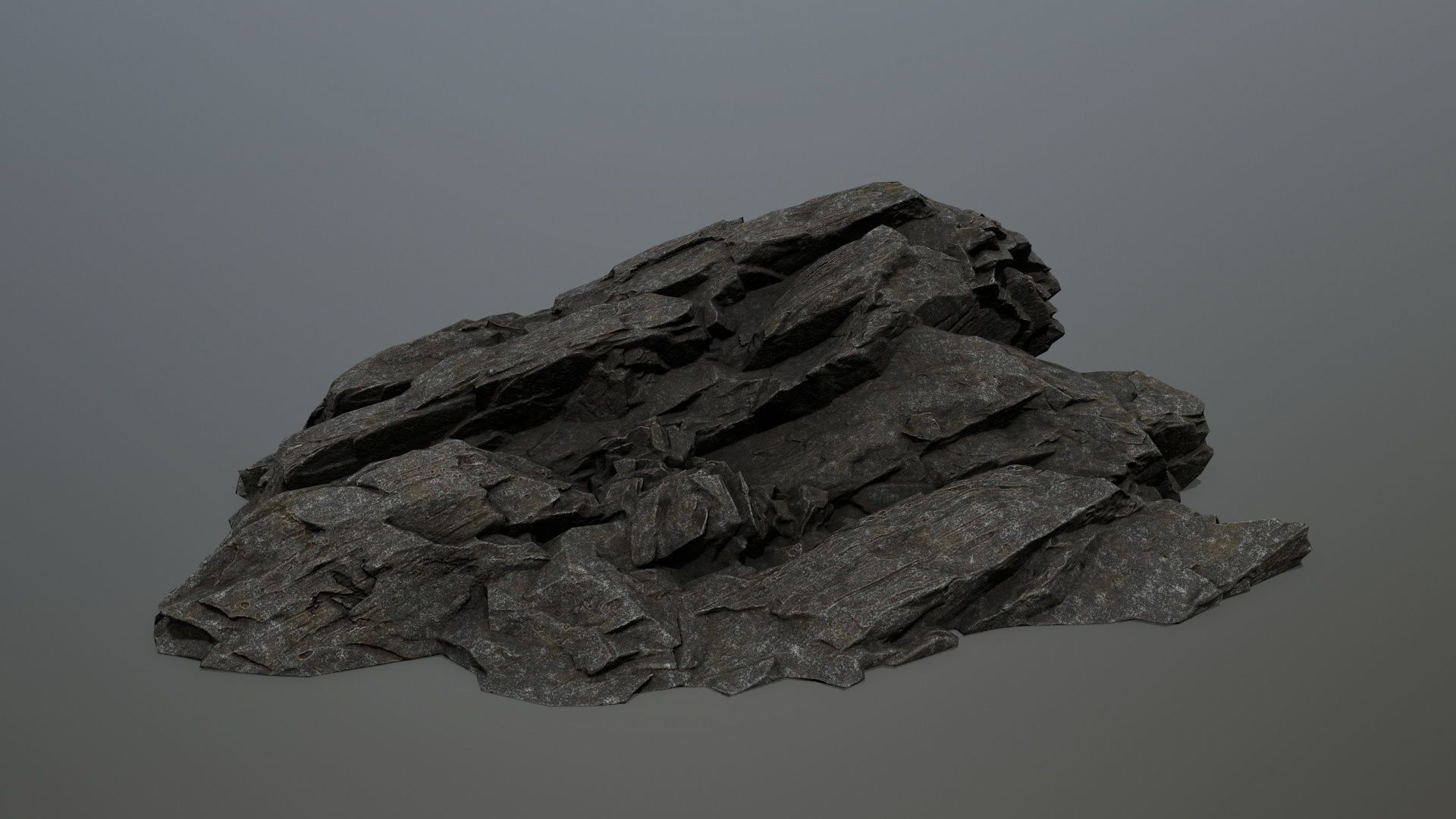 cliff rock set 4 Low-poly 3D model_1