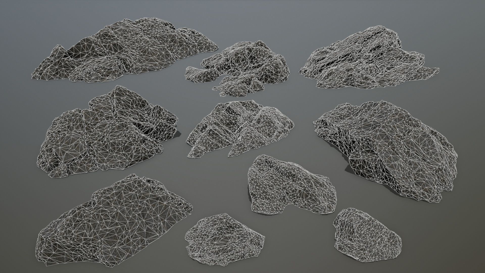 cliff rock set 4 Low-poly 3D model_24