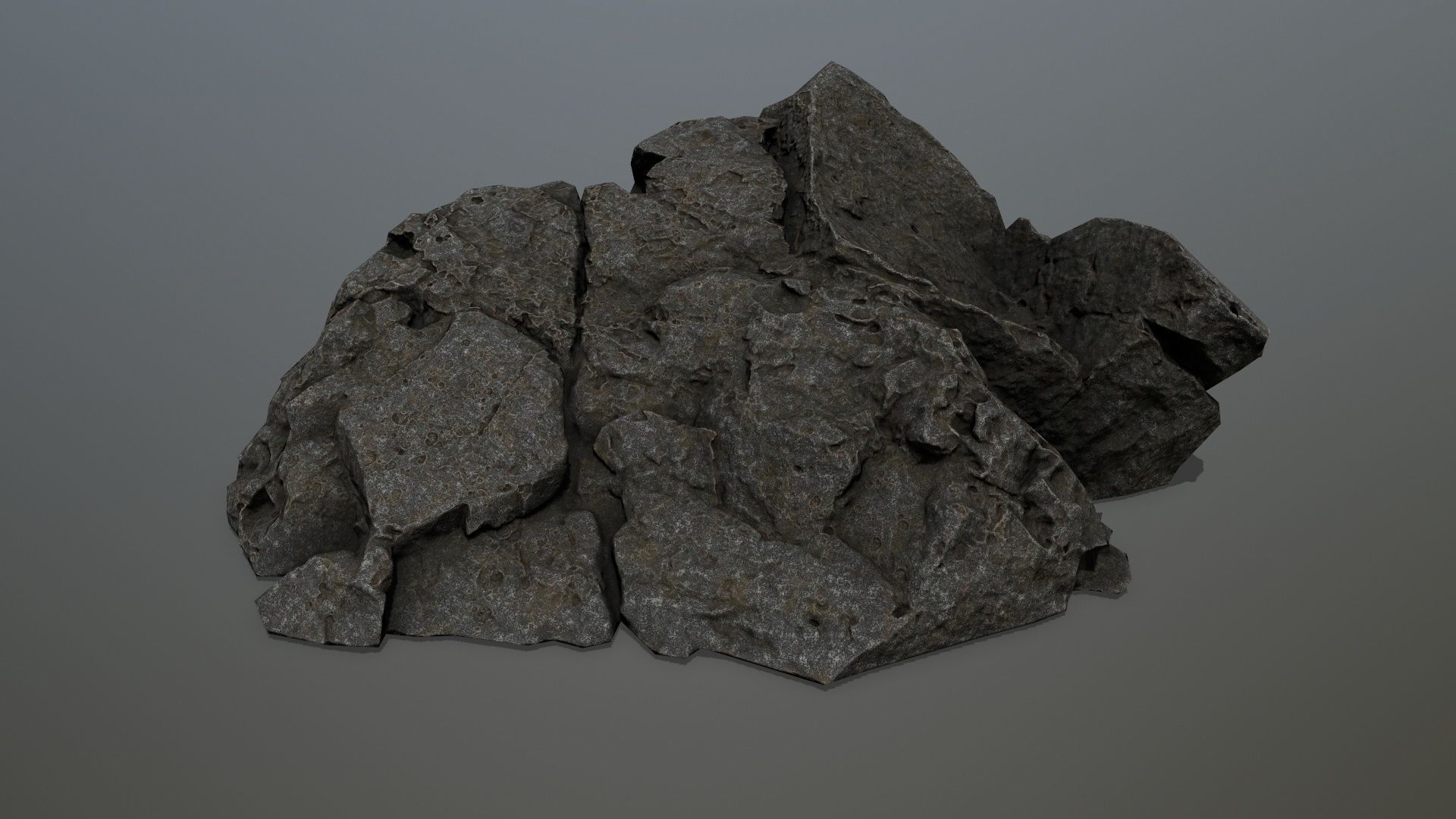 cliff rock set 4 Low-poly 3D model_11