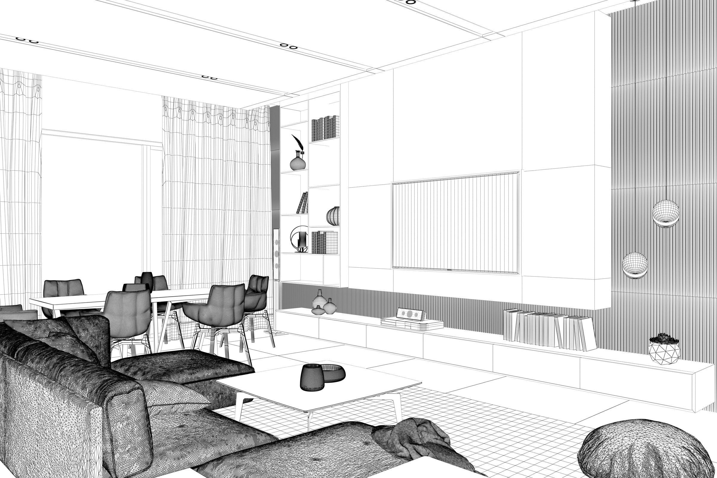 Modern Livingroom 3D model_3