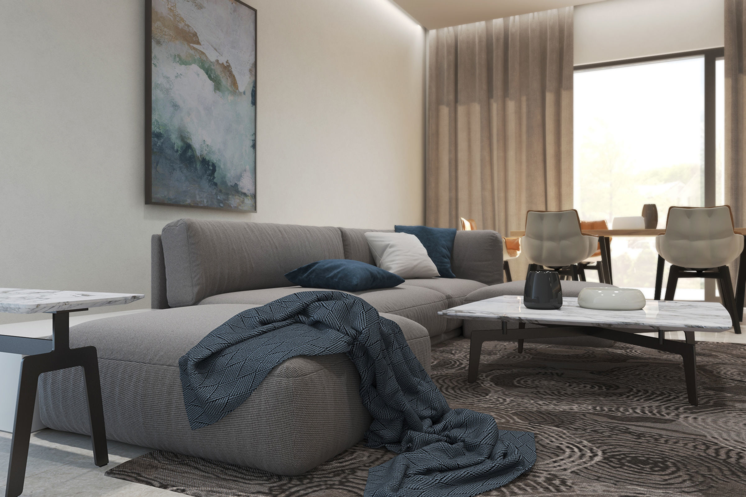 Modern Livingroom 3D model_1