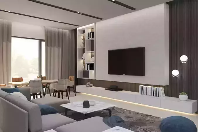 Modern Livingroom 3D model Modern Livingroom 3D model