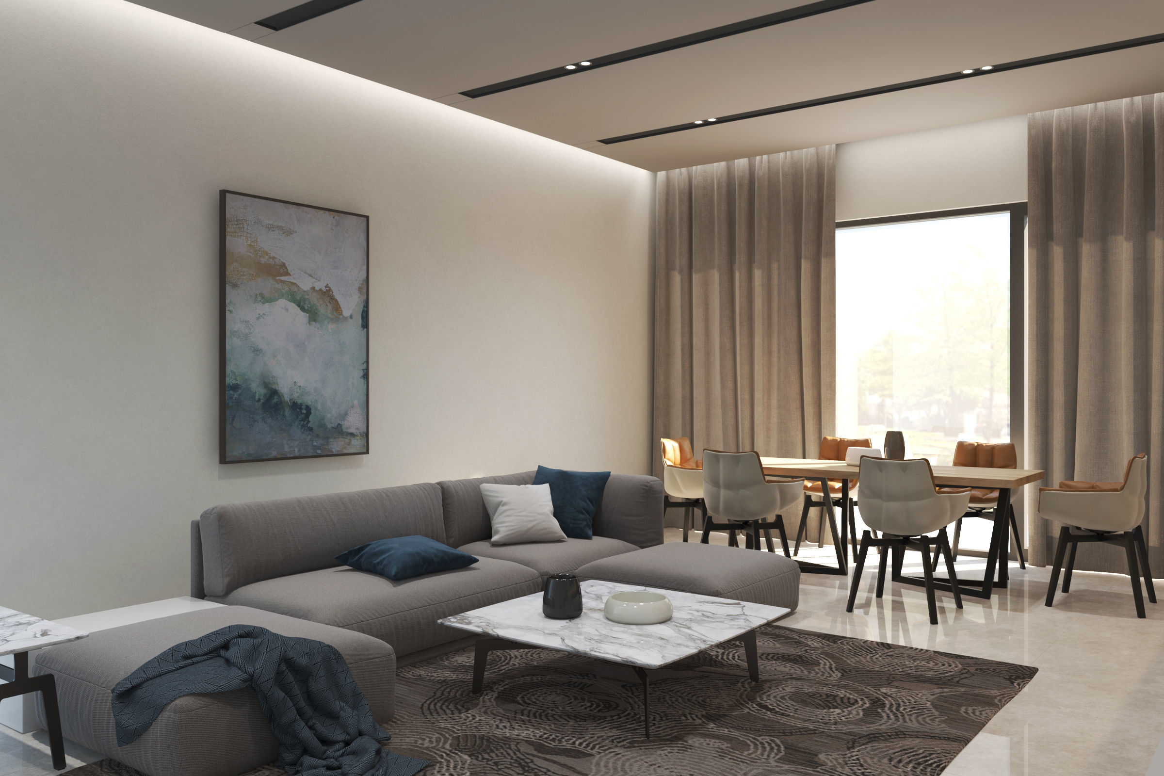 Modern Livingroom 3D model_2